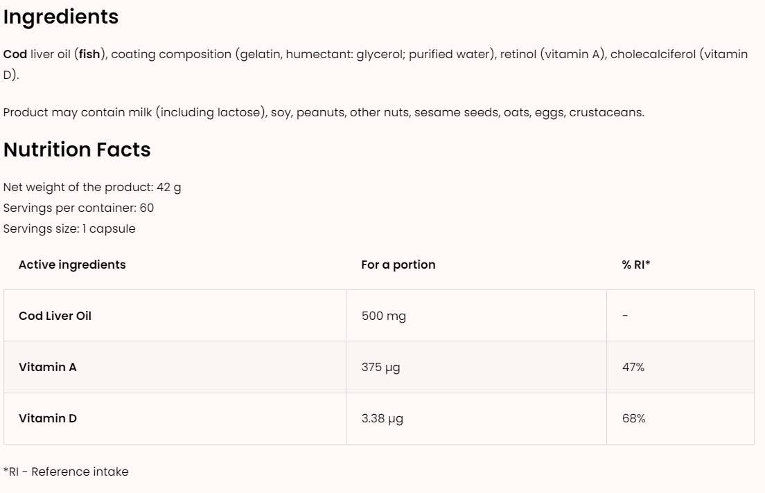 Leberöl 500 mg 60 Gelkapseln