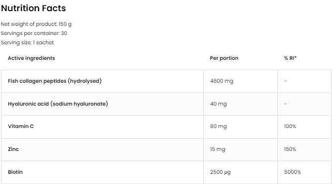 Marine Collagen & Hyaluronsäurepulver | mit Vitamin c - 200