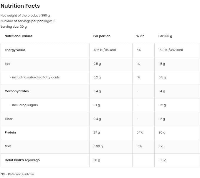 Soja -Protein -Isolat / Gemüse - 390 Gramm