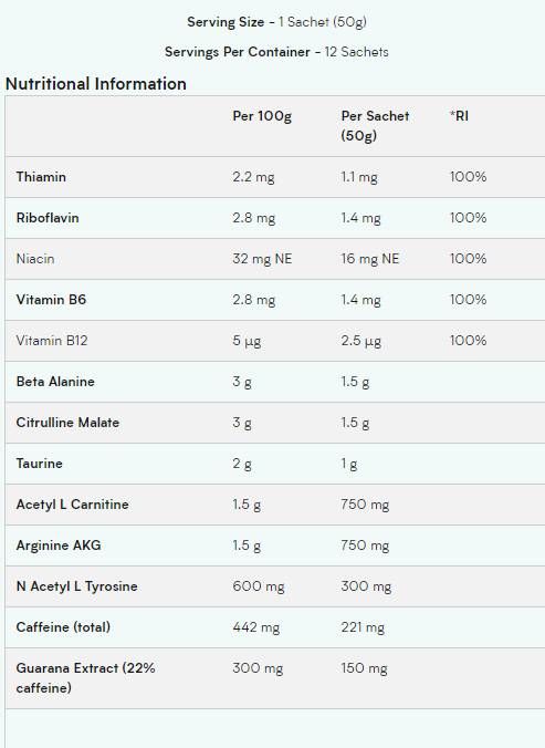 Pre -Workout -Gel - 12 x 50 Gramm