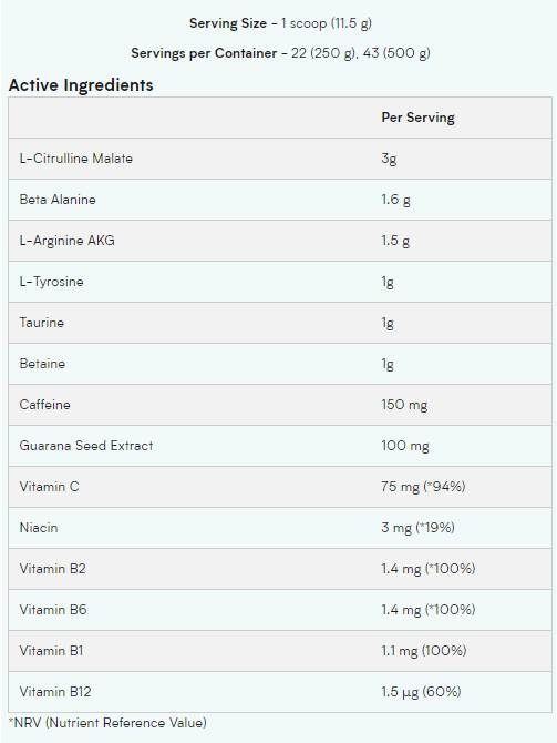 Impact Pre Workout -Mischung 500 Gramm