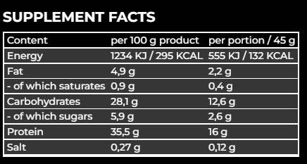 Protein -Snap | Niedriger Zuckerbraun - 25 x 21,5 Gramm