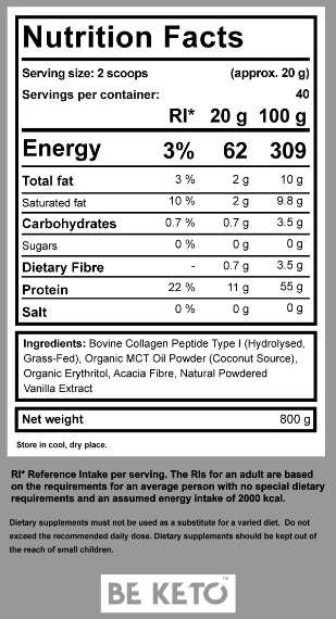 Keto -Kollagen + MCT -Pulver - 800 Gramm
