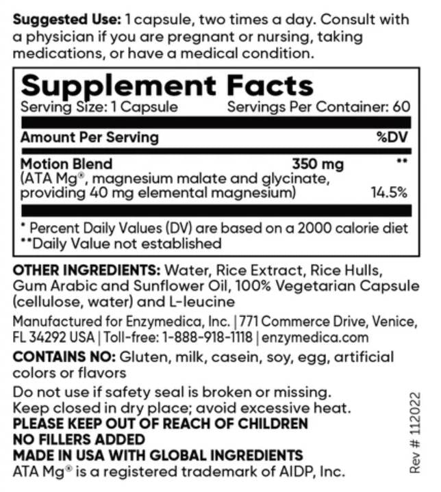Magnesiumbewegung | Magnesiummalat & Magnesium Bisglycinat - 60 Kapseln