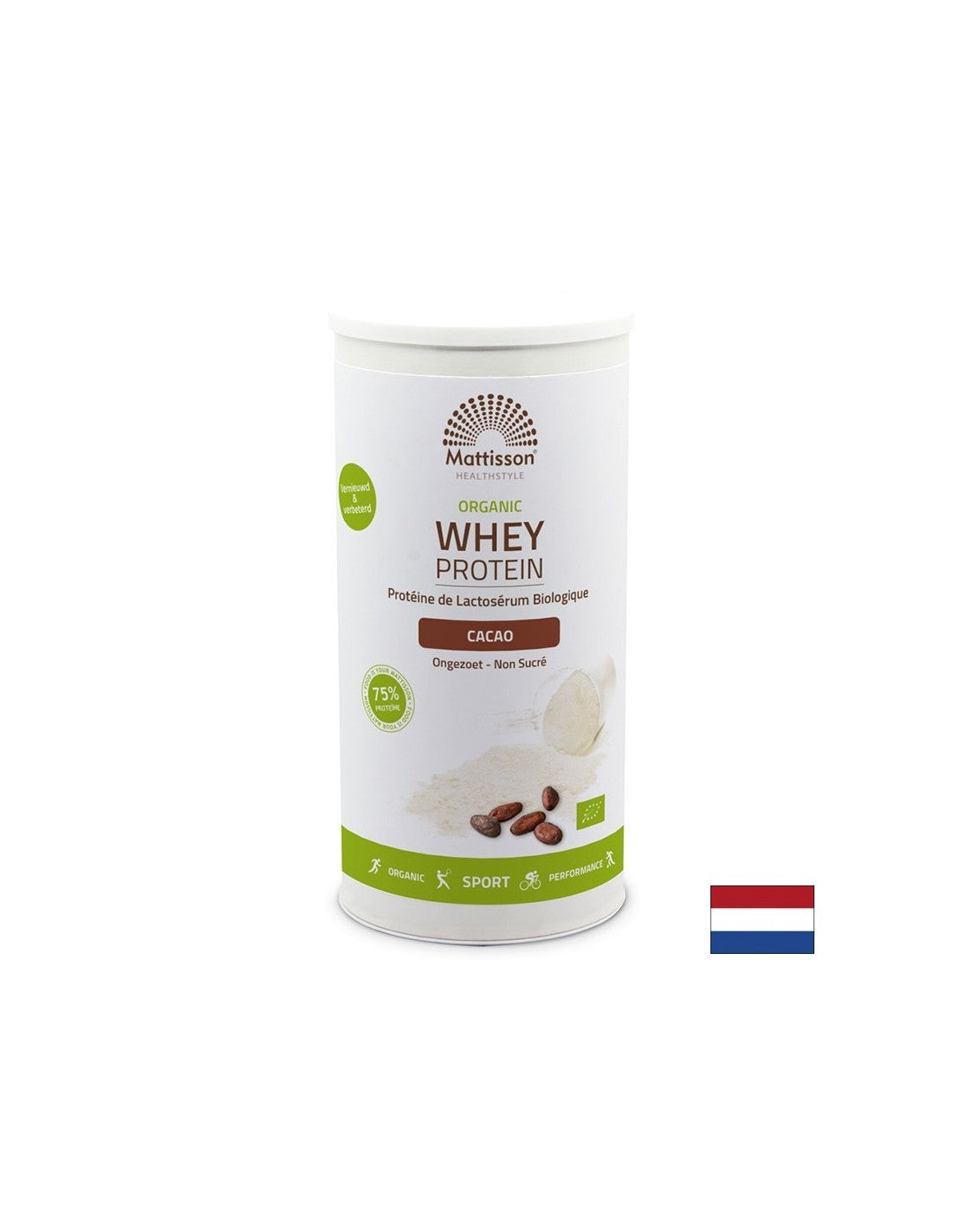 Molkeprotein organisch, 450 g Pulver (Kakaogeschmack)