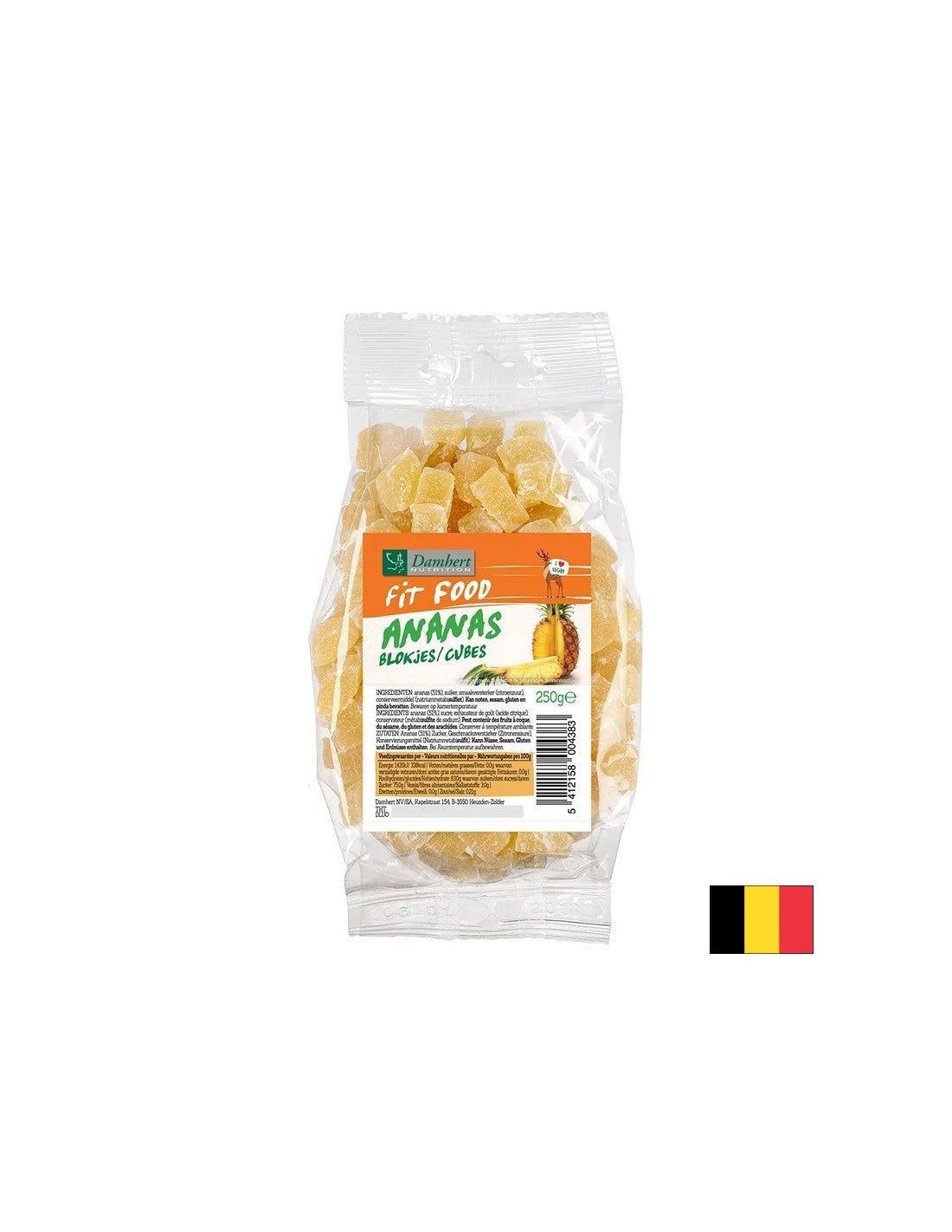 Getrocknete Ananaswürfel, 250 g