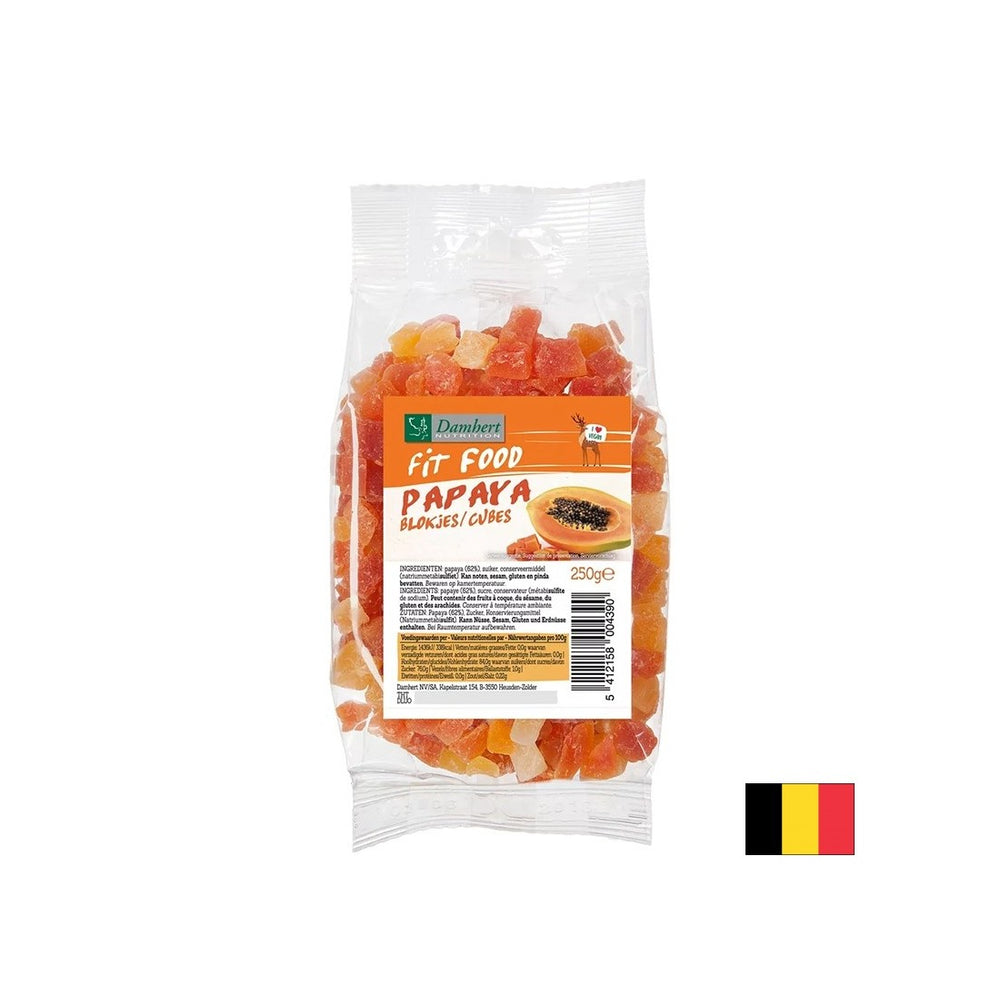 Getrocknete Papaya -Früchte, Würfel, 250 g