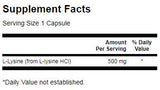 L -Lysin 500 mg - 100 Kapseln