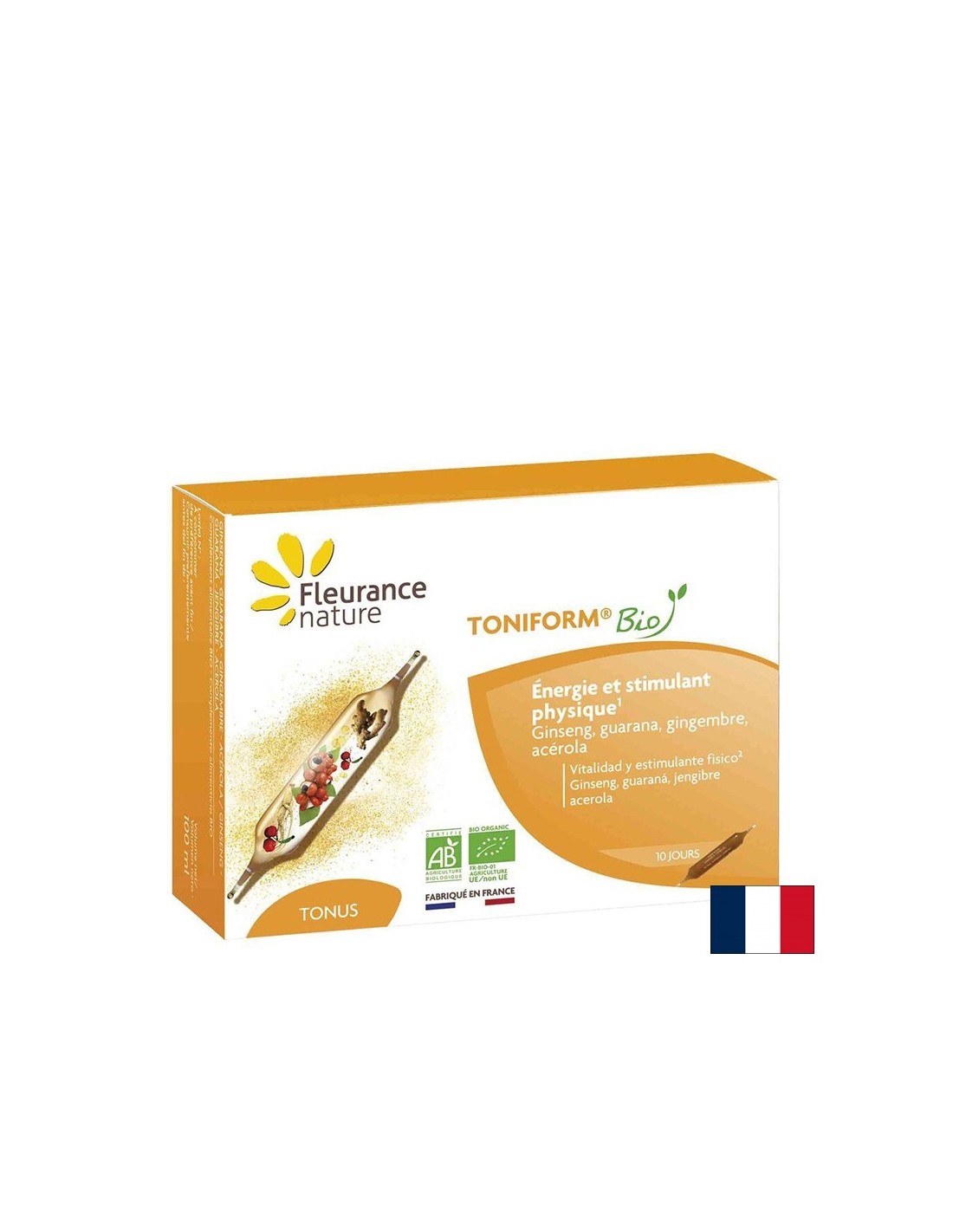 Ton und Energie - toniform Bio, 10 Ampullen für das Trinken der Flächer Natur