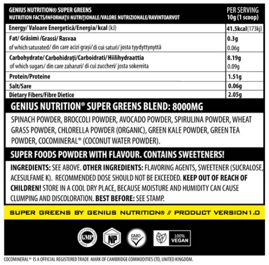 Super Greens | 100% natürliche 9 Superzutaten 300 Gramm