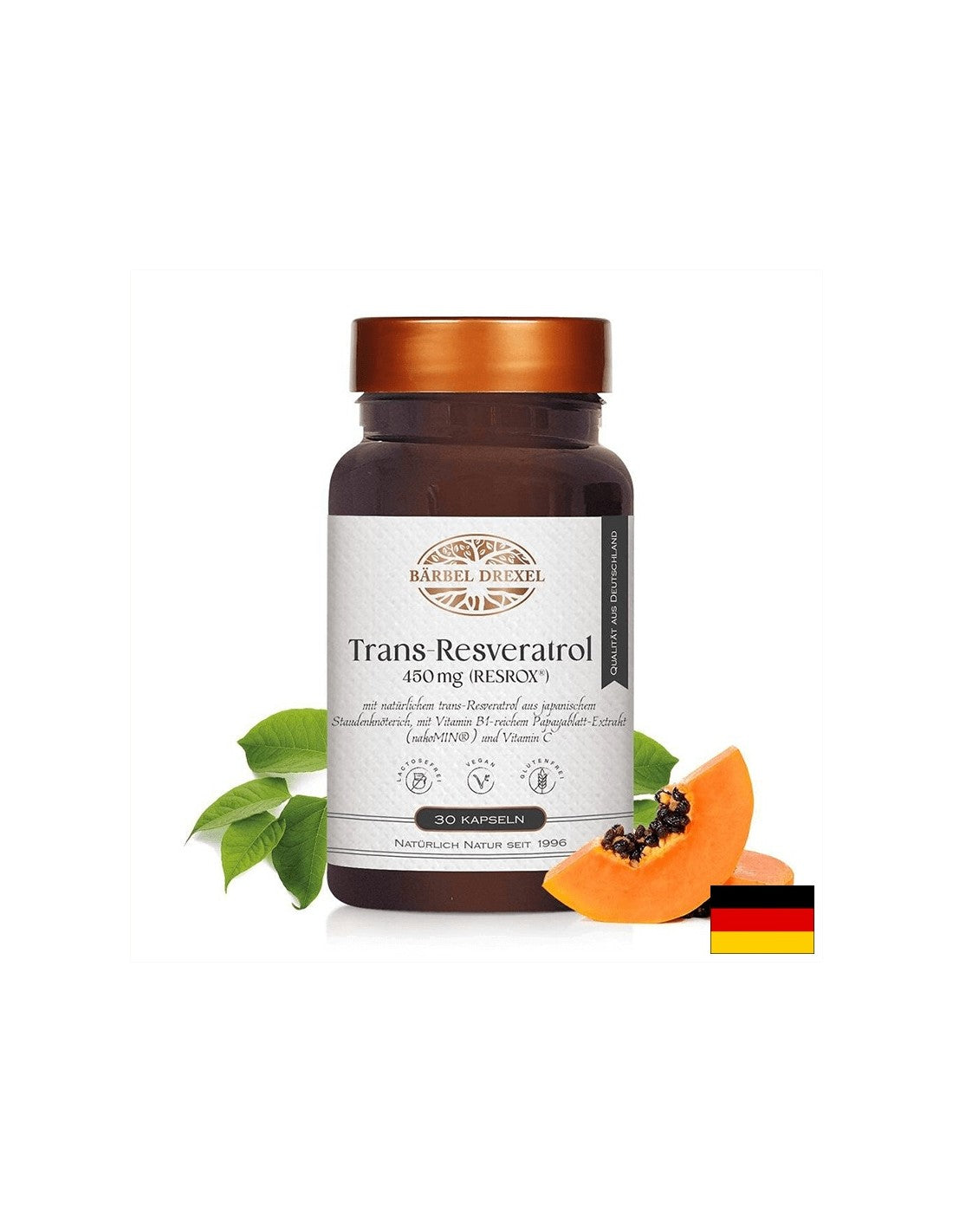 Resrox® Trans -Resveratrol - Herz- und Blutgefäße - Antiagging und kardioprotektive Formel, 450 mg, 30 Kapseln