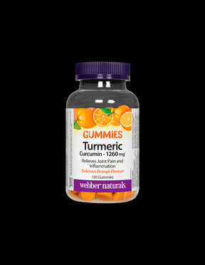 Turmeric Curcumin Gummies / Turmeric, 120 orange-flavored jelly tablets Webber Naturals - Nutra Best Europe