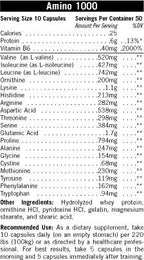 Amino 1000 500 capsules - Nutra Best Europe