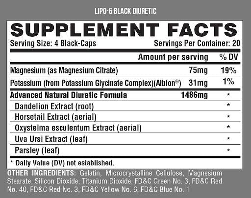Lipo 6 Schwarz / Diuretikum - 80 Kapseln