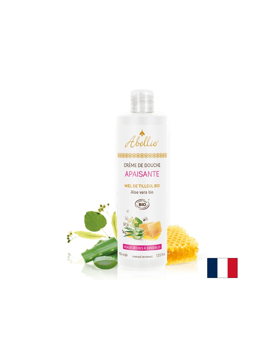 Beruhigende Duschkörpercreme mit Honig und Aloe Vera Bio, 400 ml
