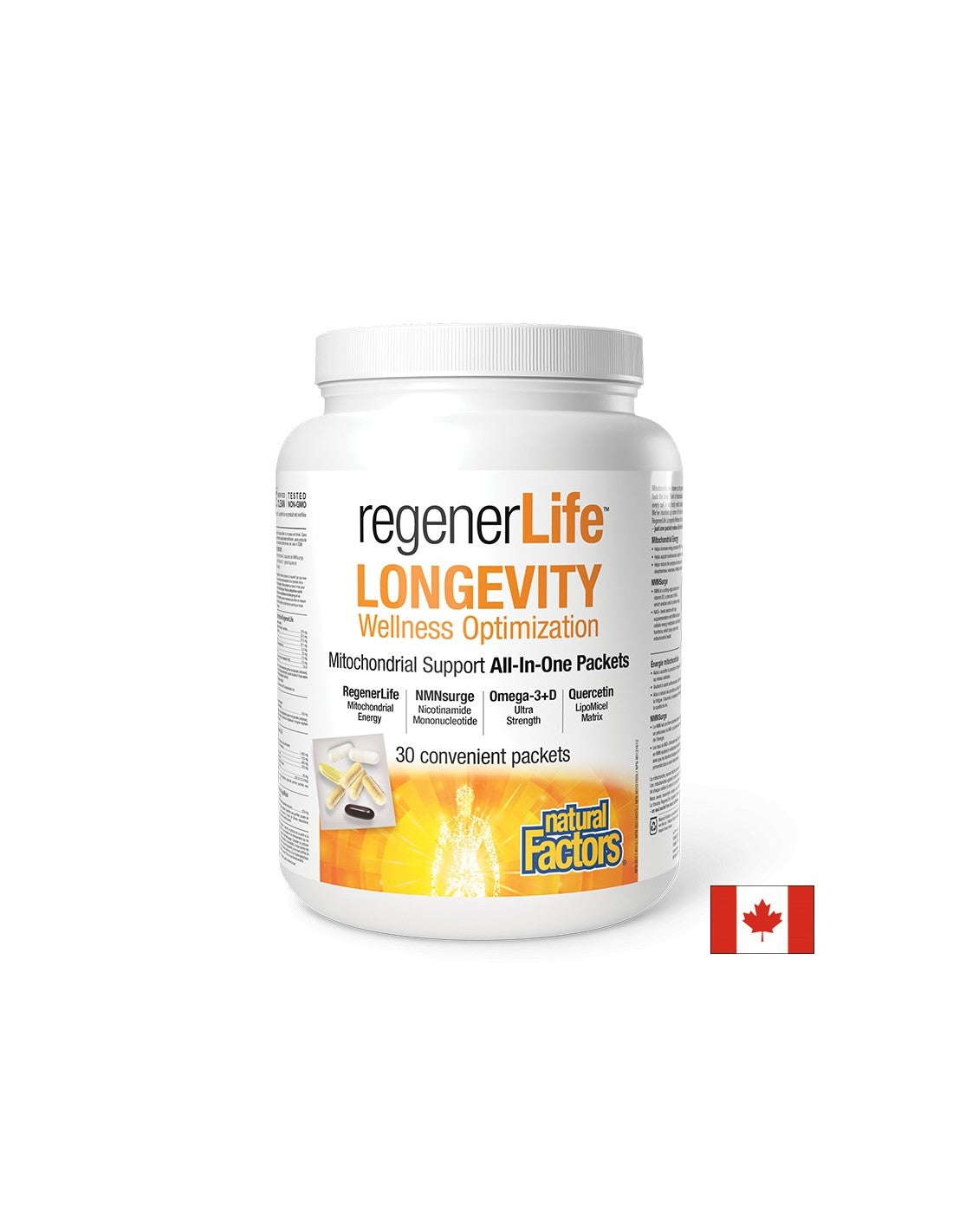 Zur Unterstützung der Zellgesundheit - Regener Life™ Longevity, 30 Päckchen <tc>Natural Factors</tc>