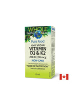 Vitamin D3 250 IU + K2 30 µg Whole Earth and Sea® - für Knochen, Immunität und gesunde Blutgefäße, 15 ml Tropfen