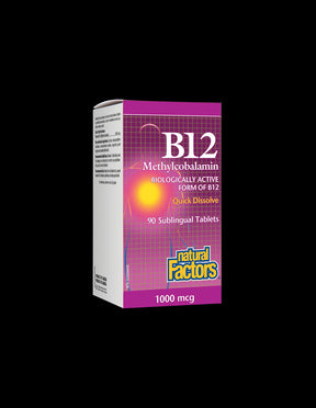 B12 Methylcobalamin/ Vitamin B12 (methylcobalamin) 1000 µg, 90 sublingual tablets Natural Factors - Nutra Best Europe