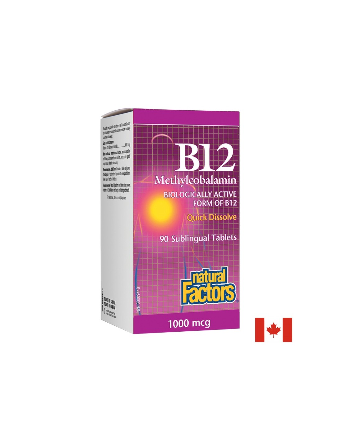 B12 Methylcobalamin/ Vitamin B12 (Methylcobalamin) 1000 µg, 90 Sublingualtabletten <tc>Natural Factors</tc>