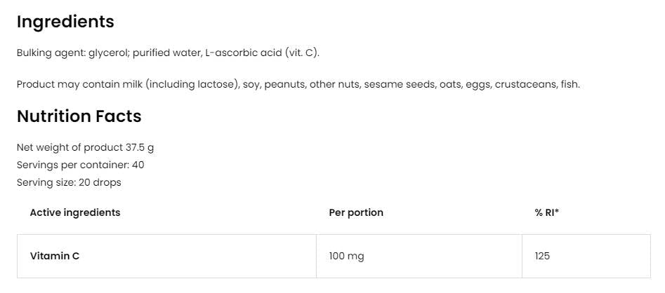 Vitamin -C / Flüssigkeitsabfälle 30 ml
