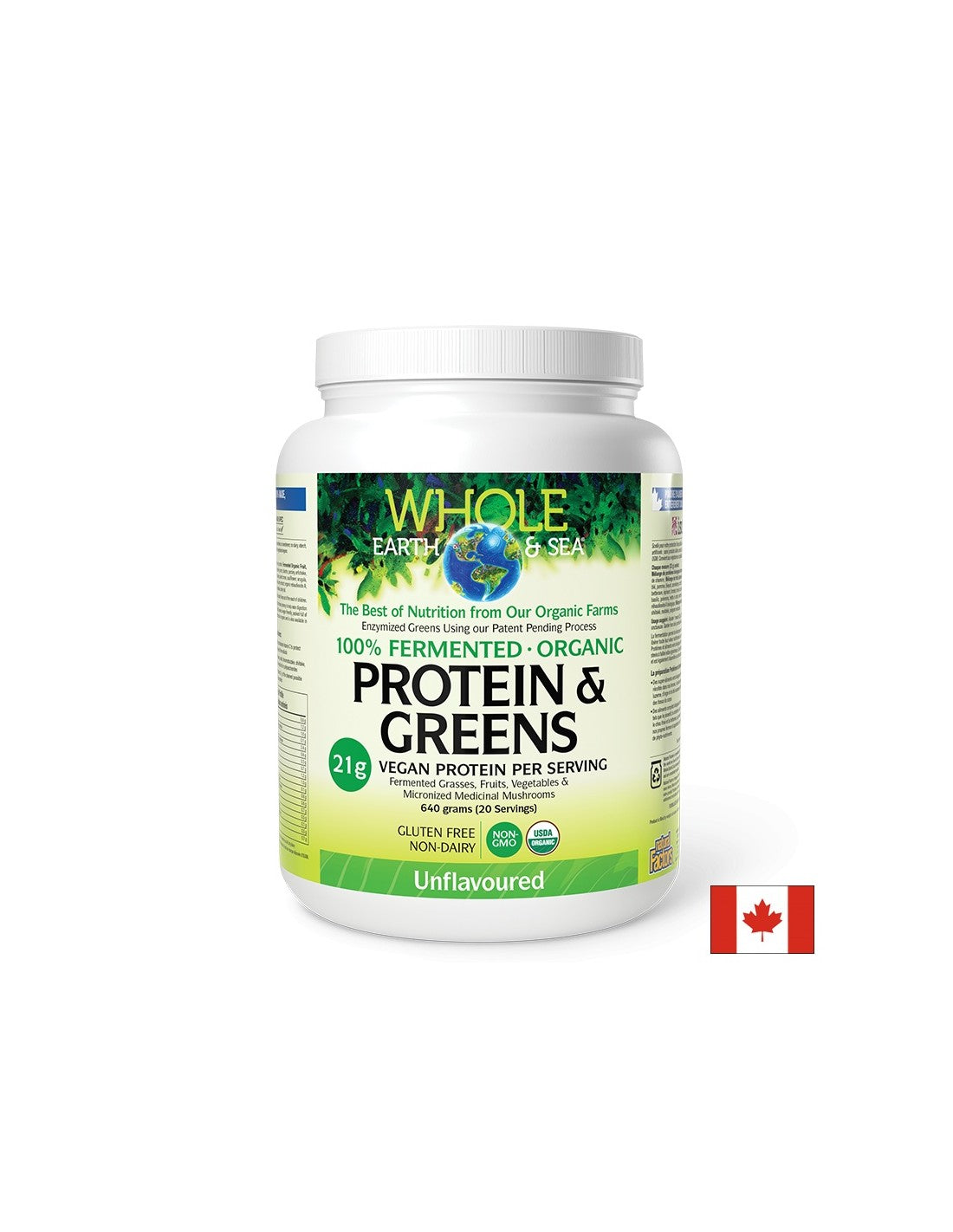 Whole Earth and Sea® 100 fermentiertes organisches Protein und Grün (unlomatisiert), 640 g Pulver