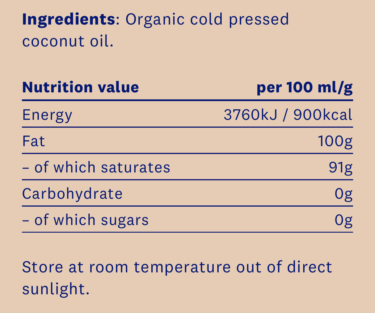 ECO-Kokosöl (nativ, biologisch, kaltgepresst) x 500 ml