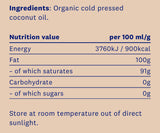 ECO-Kokosöl (nativ, biologisch, kaltgepresst) x 500 ml