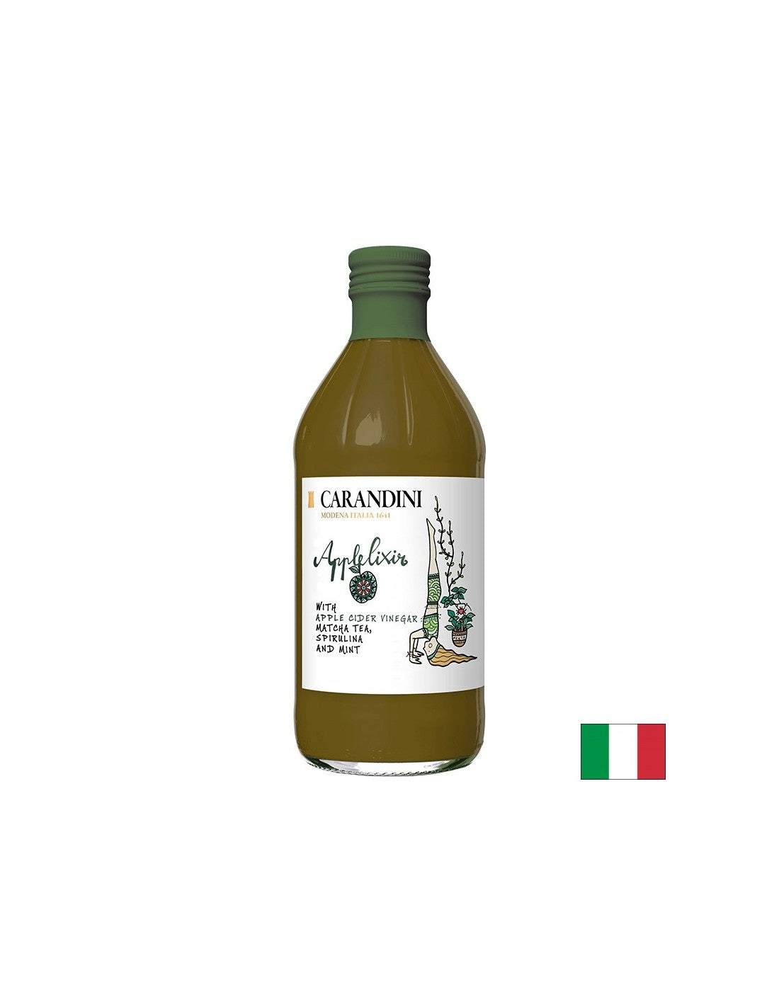 Apfelessig + Matcha, Spirulina und Minze, 500 ml