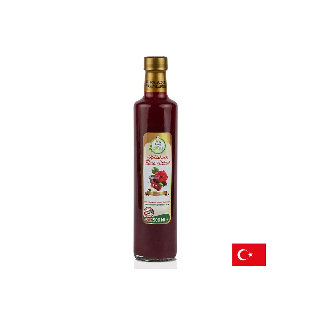 Natürlicher Apfelessig mit Hibiskus - Blutdruck und Cholesterinkontrolle, 500 ml