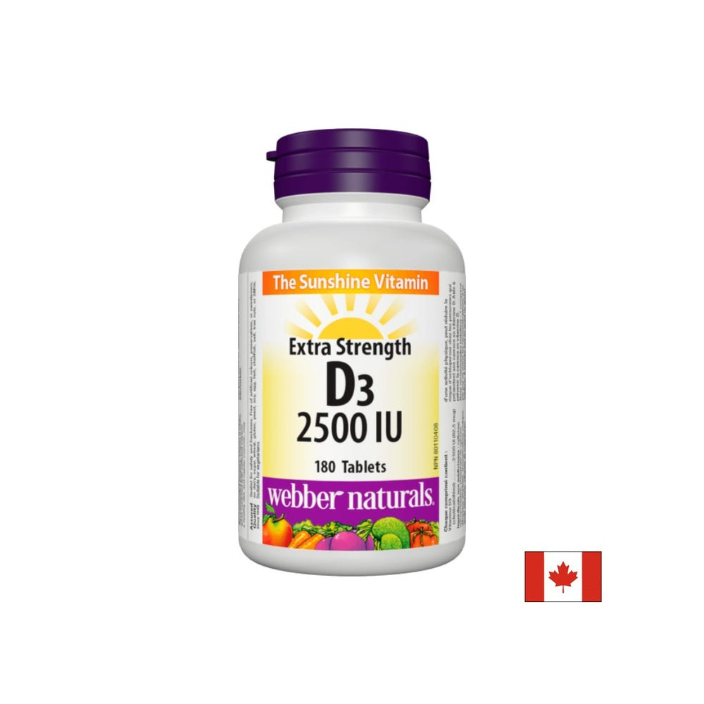 Gesunde Knochen und starke Immunität - Vitamin D3 2500 IE, 180 Tabletten <tc>Webber Naturals</tc>