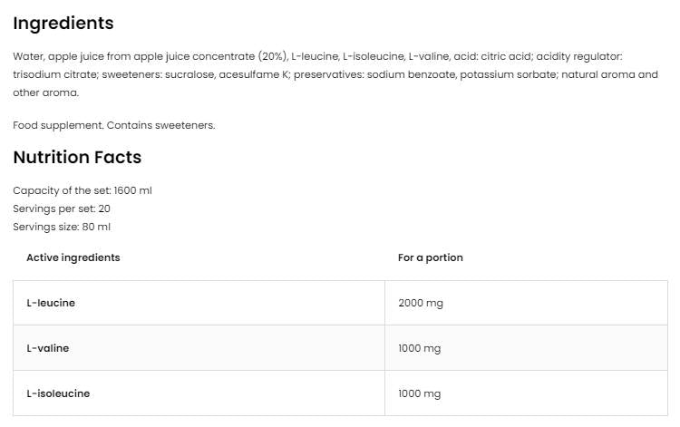 BCAA schoss 80 ml
